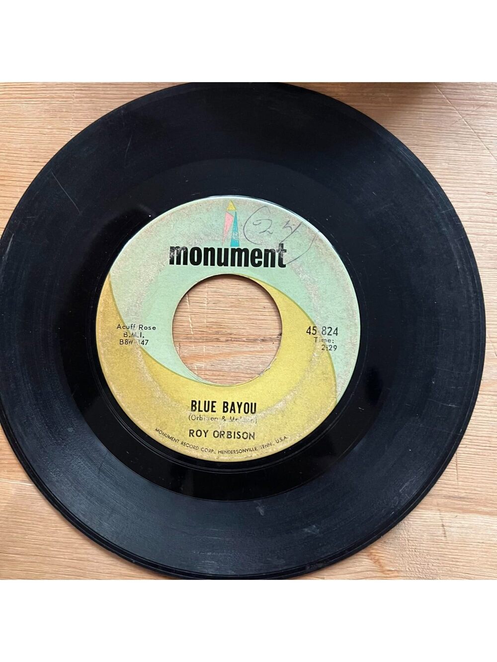 Roy Orbison - Blue Bayou/Mean Woman Blues 45rpm VG+ R13